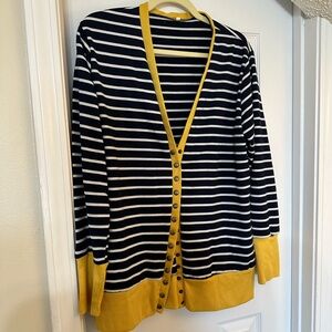 RichCoco Women’s Striped Button Down Open Front Long Sleeve